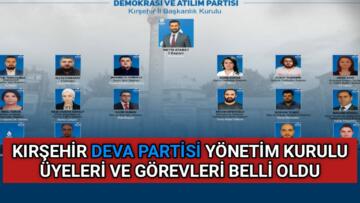 KIRŞEHİR DEVA PARTİSİ YÖNETİM KURULU ÜYELERİ BELLİ OLDU