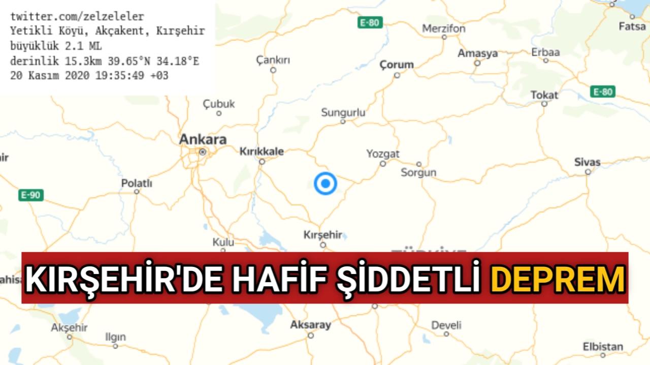 KIRŞEHİR AKÇAKENT’ TE 2.1 BÜYÜKLÜĞÜNDE DEPREM