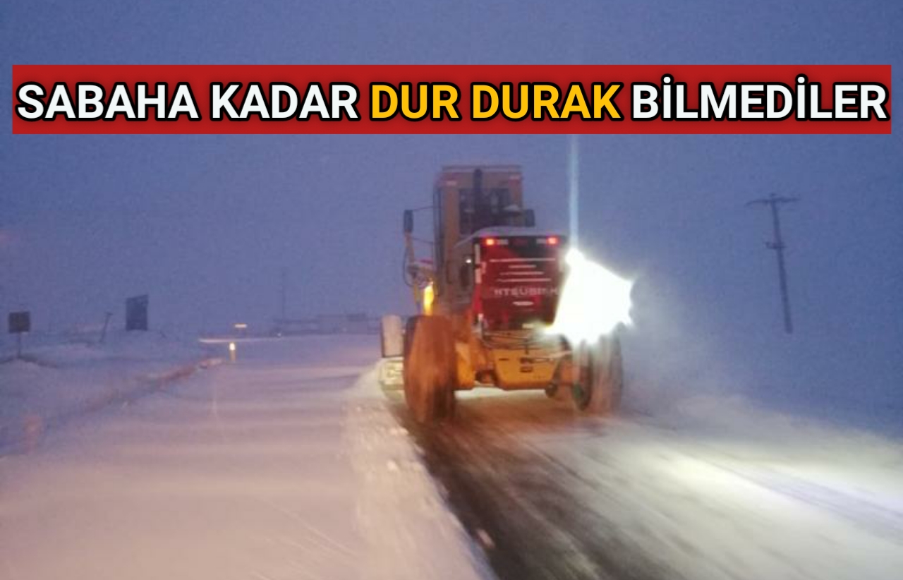 KIRŞEHİR İL ÖZEL İDARESİ EKİPLERİNDEN KAR ÇALIŞMASI