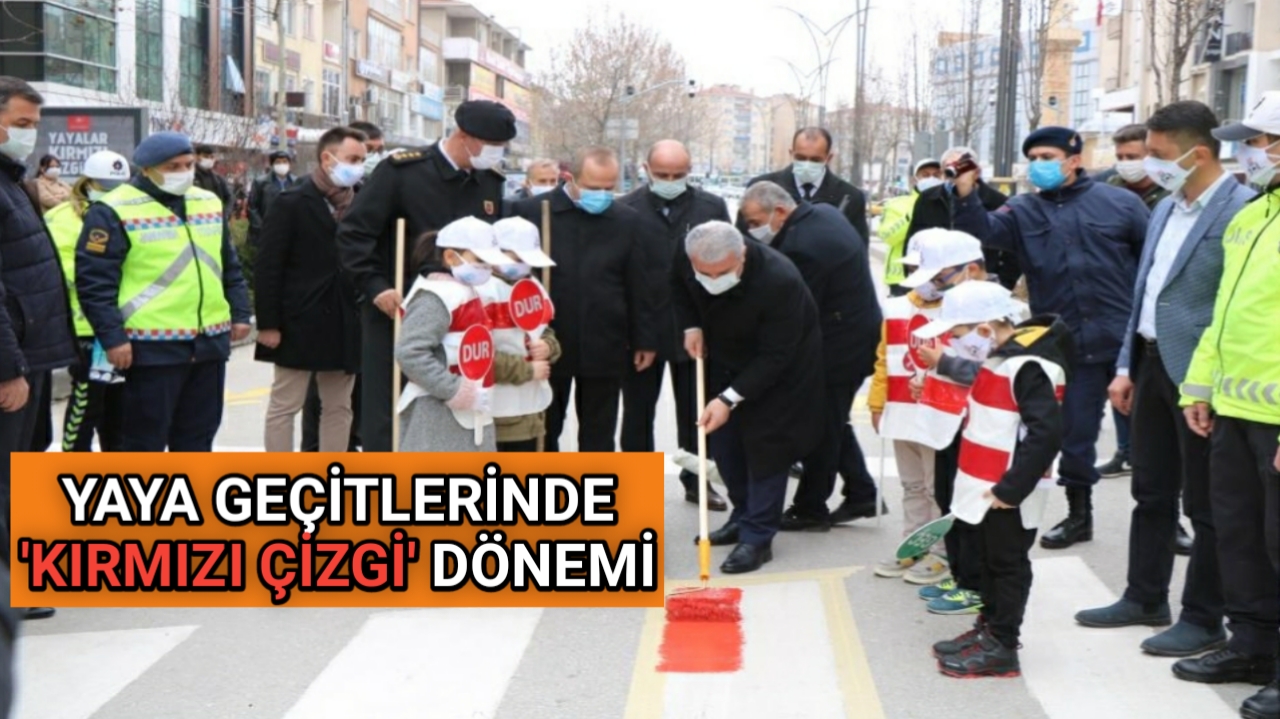 İçişleri Bakanlığı tarafından trafikte yayaların geçiş üstünlüğüne yönelik başlatılan ‘kırmızı