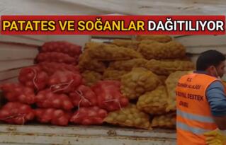 İHTİYAÇ SAHİPLERİNE SOĞAN VE PATATES DAĞITIMI BAŞLADI