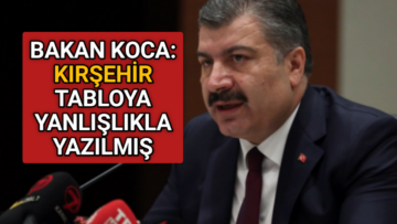 BAKAN KOCA: KIRŞEHİR TABLOYA YANLIŞLIKLA YAZILMIŞ