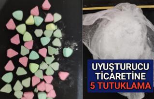 UYUŞTURUCU TİCARETİNE 5 TUTUKLAMA