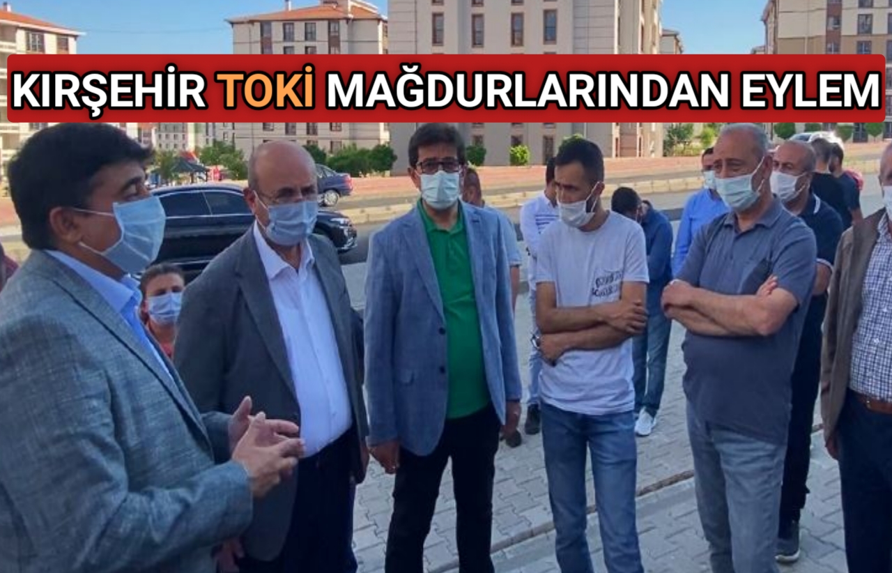 Kırşehir’in Kayabaşı Mahallesi’nde TOKİ’nin taşeron şirketinin yaptığı konutlar bitirilmeyince vatandaşlar