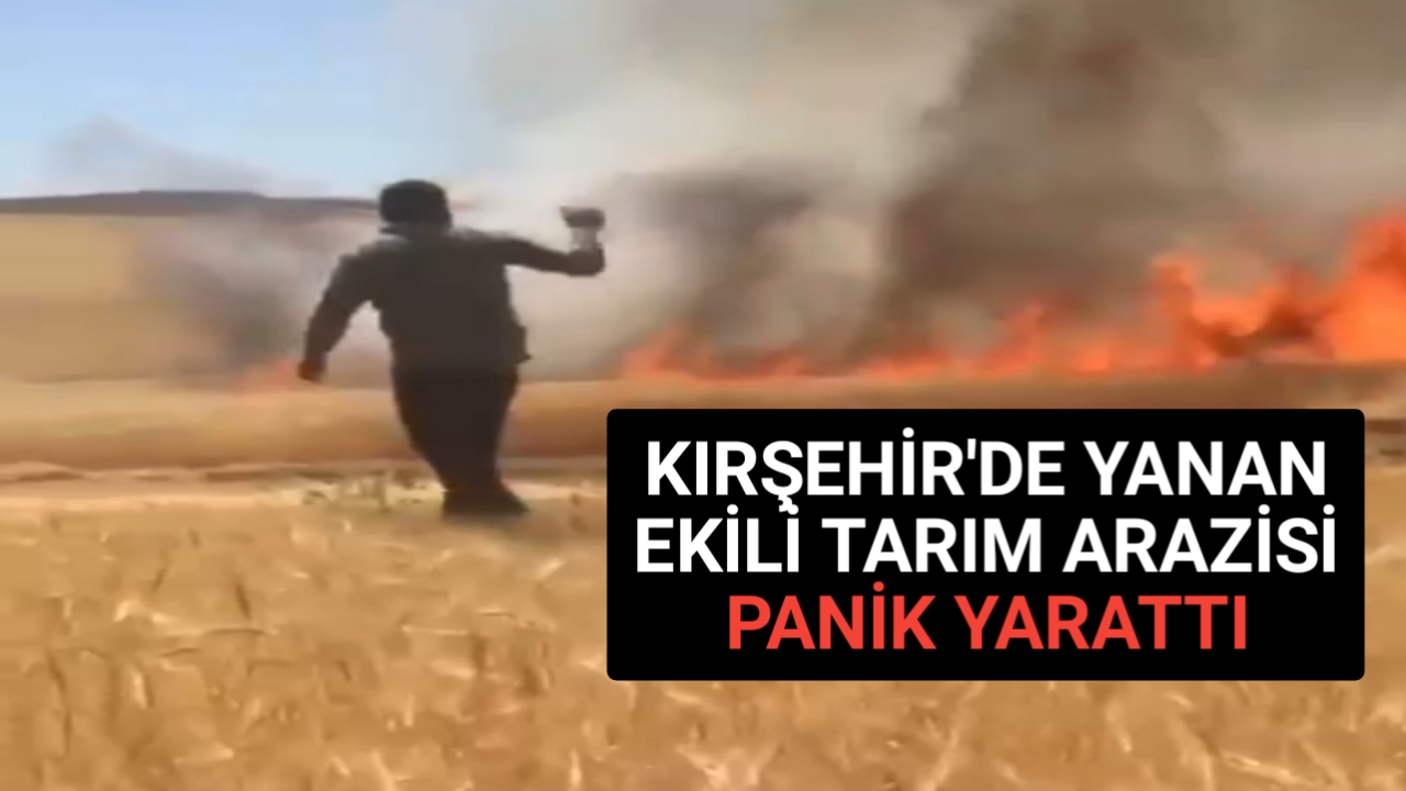 EKİN TARLASINDA ÇIKAN YANGINI KÖYLÜLER SÖNDÜRDÜ