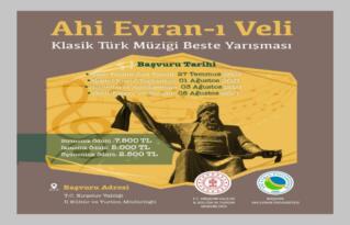 AHİ EVRAN TEMALI MÜZİK YARIŞMASI DÜZENLENECEK