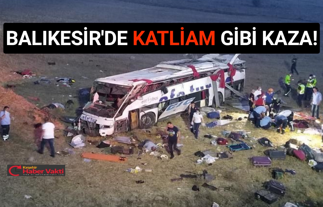 BALIKESİR’DE YOLCU OTOBÜSÜ TAKLA ATTI: 14 ÖLÜ, 18 YARALI