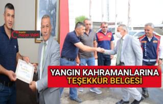 YANGINA MÜDAHALE EDEN İTFAİYE ER’ LERİNE TEŞEKKÜR