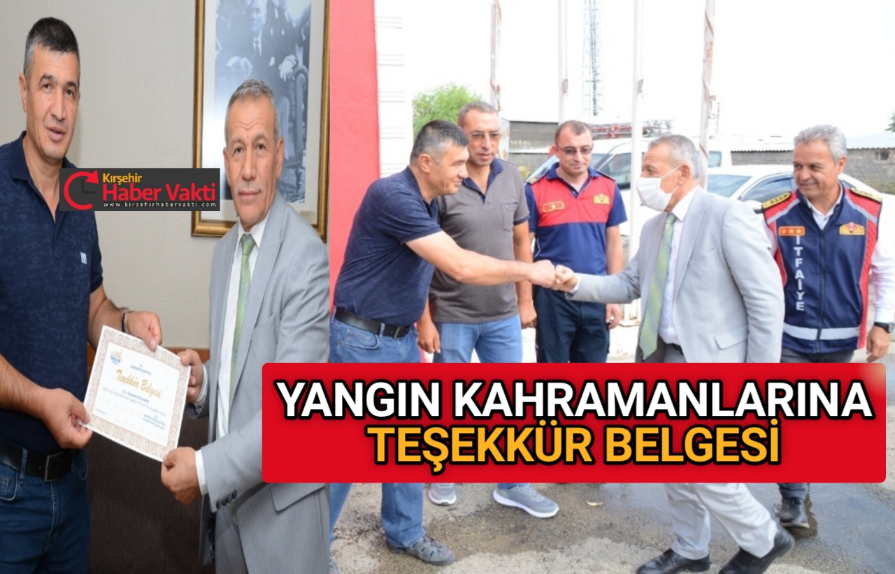 YANGINA MÜDAHALE EDEN İTFAİYE ER’ LERİNE TEŞEKKÜR