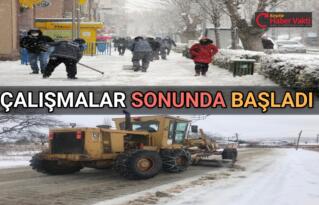 BELEDİYE, KARLA MÜCADELEYİ GEÇTE OLSA BAŞLATTI