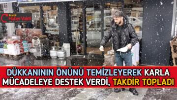KIRŞEHİR’DE KARLA MÜCADELEYE ESNAF’TAN DESTEK