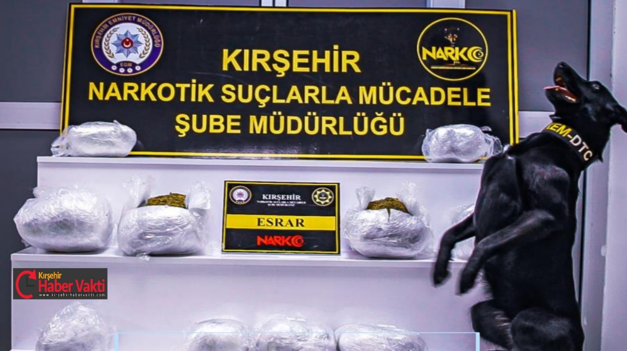 NARKOTİK KÖPEĞİ ‘ÇİN’E’ 8 KİLO UYUŞTURUCU YAKALADI