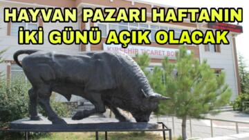 HAYVAN PAZARI ÇARŞAMBA VE PAZAR GÜNLERİ AÇIK OLACAK