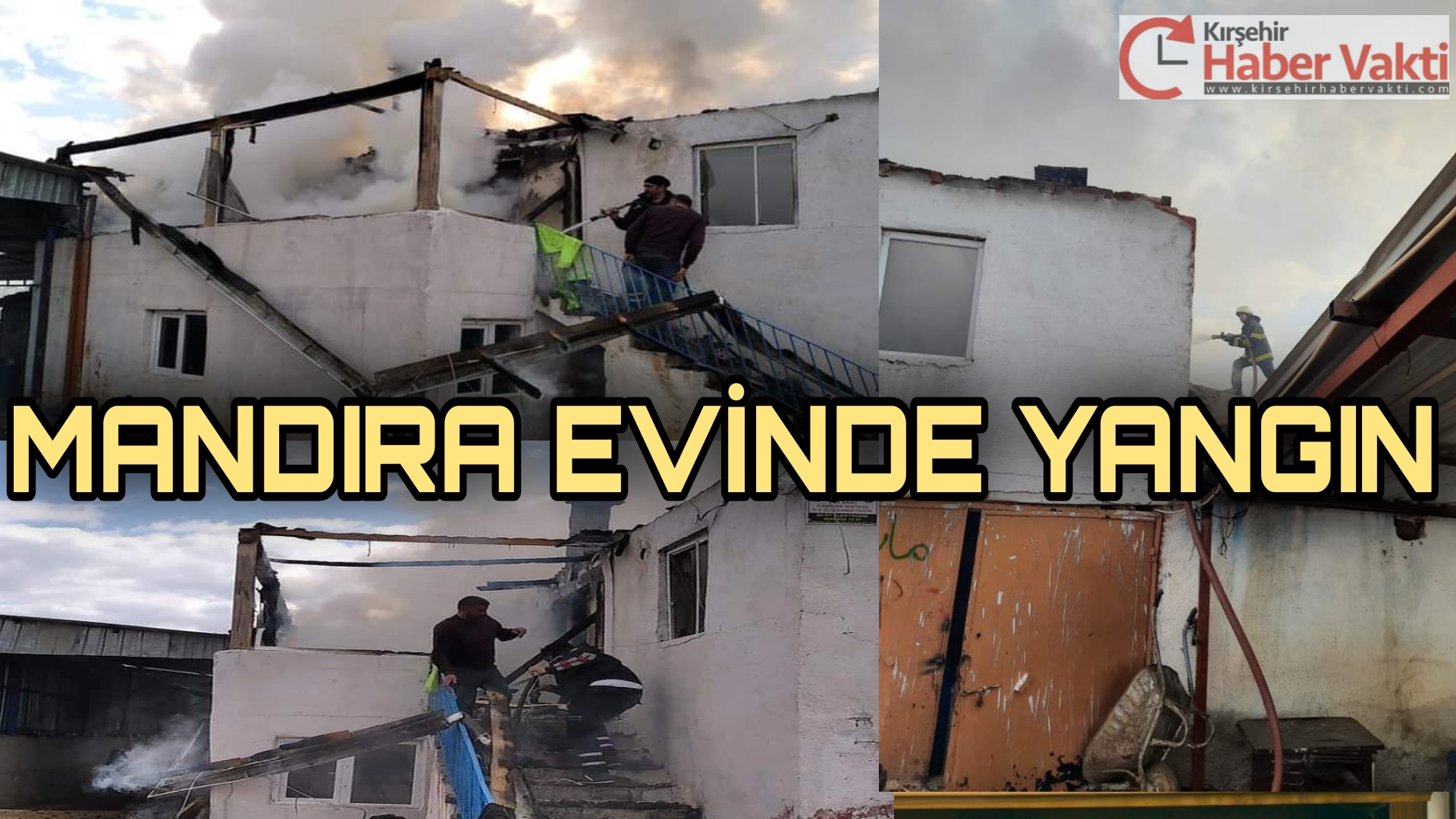 Kırşehir’de Kuşdilli Mahallesi, Sıdıklı İkizağıl köyü yolu üzerinde ev yangını