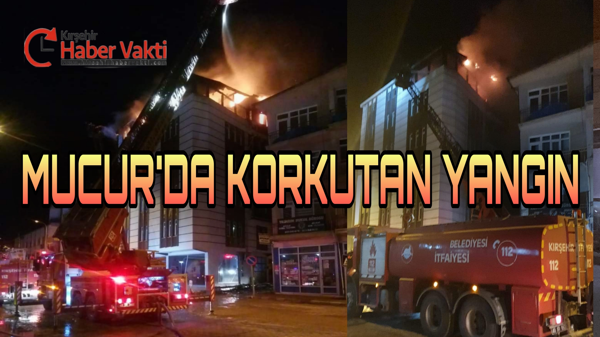 KIRŞEHİR’DE 5 KATLI BİNANIN ÇATI KATINDA ÇIKAN YANGIN GÜÇLÜKLE SÖNDÜRÜLDÜ