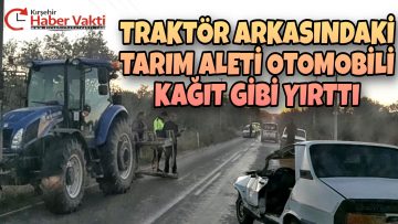 KIRŞEHİR’DE OTOMOBİLİN KAĞIT GİBİ YIRTILDIĞI KAZADA 5 KİŞİ YARALANDI