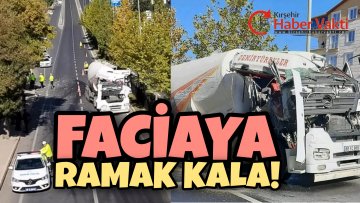 KIRŞEHİR KENT MERKEZİNDE MEYDANA GELEN KAZADA FACİANIN EŞİĞİNDEN DÖNÜLDÜ