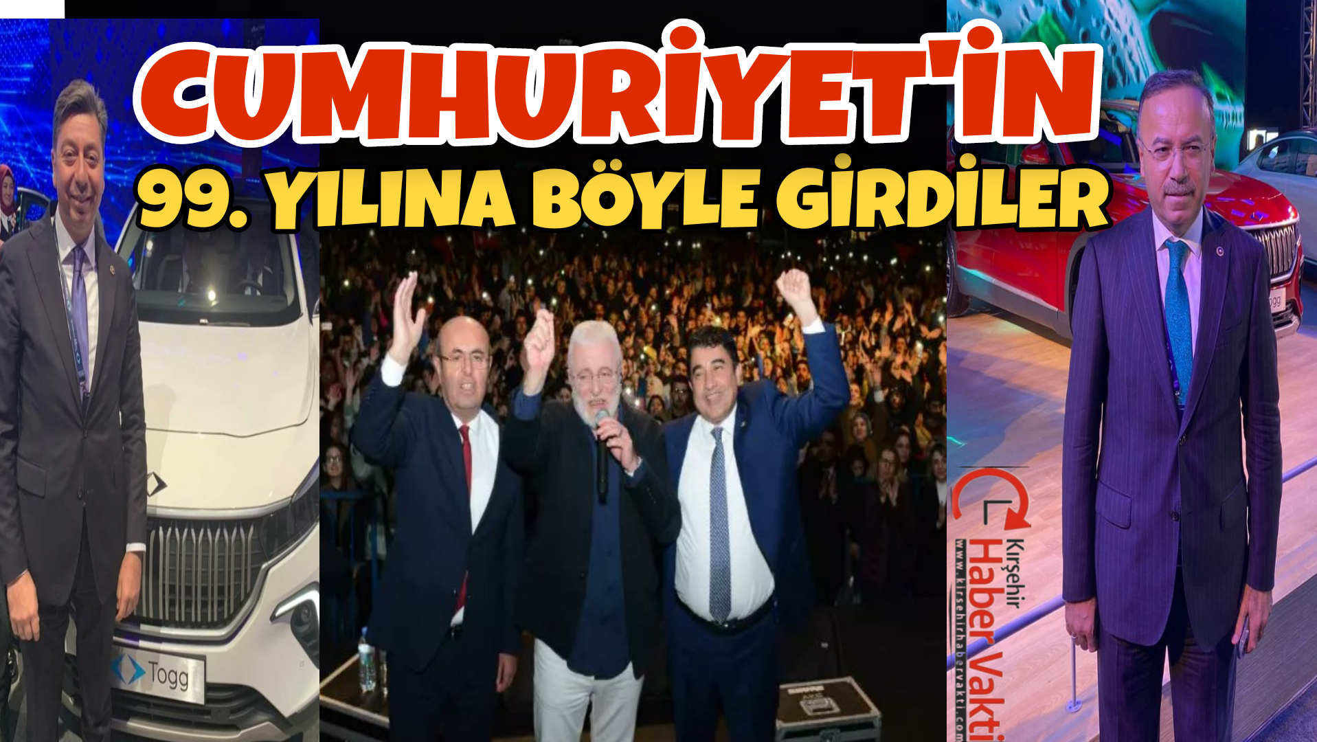 CUMHURİYET’ İN 99. YILINA AK PARTİ YERLİ OTOMOBİL’ E İMZA ATARAK, CHP İSE İZMİR MARŞIYLA GİRDİ