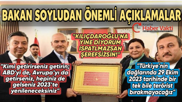 İÇİŞLERİ BAKANI SÜLEYMAN SOYLU’DAN KIRŞEHİR’DE ÖNEMLİ AÇIKLAMALAR