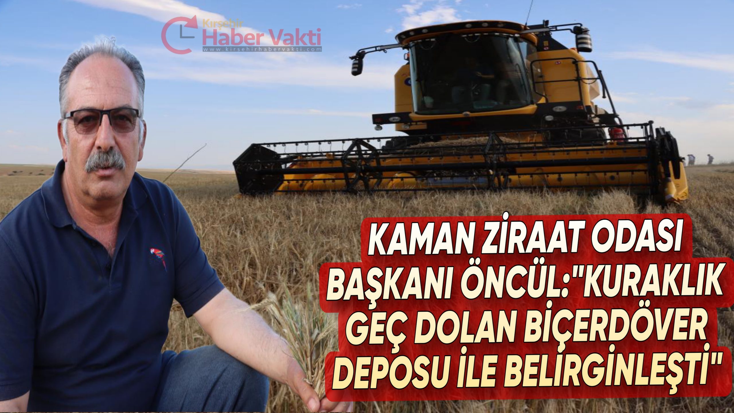 Kırşehir’de kuraklığın vurduğu Kaman’a bağlı Benzer köyünde açıklamada bulunan İlçe