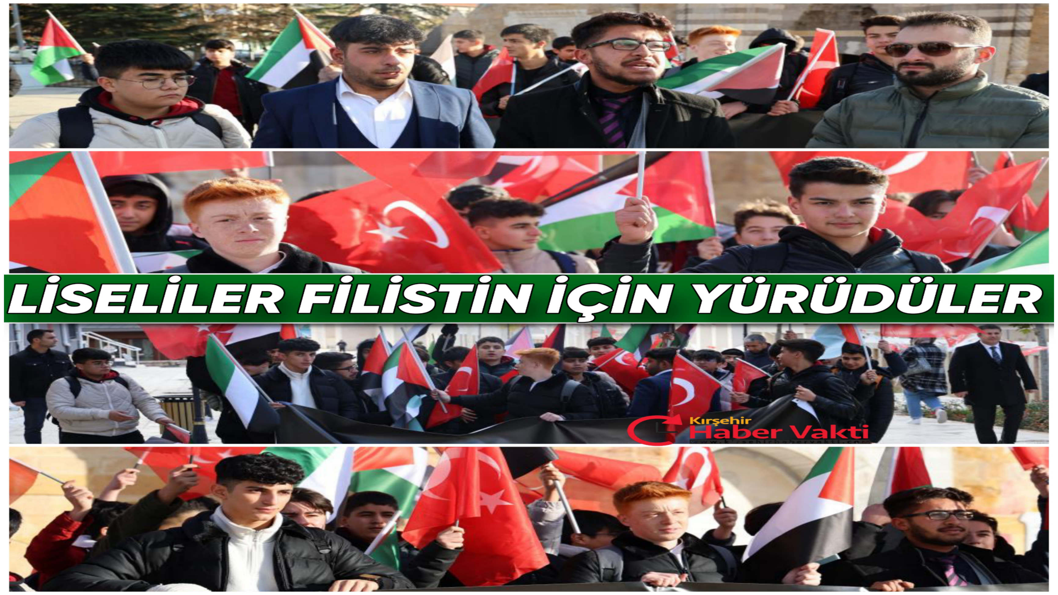 TÜGVA ÜYESİ LİSELİ GENÇLERDEN FİLİSTİNE DESTEK YÜRÜYÜŞÜ