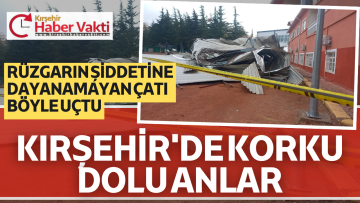 KIRŞEHİR’DE RÜZGAR KAPALI SPOR SALONUNUN ÇATISINI UÇURDU
