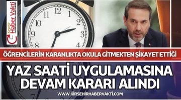 KIŞ SAATİ UYGULAMASINA GEÇİLMİYOR