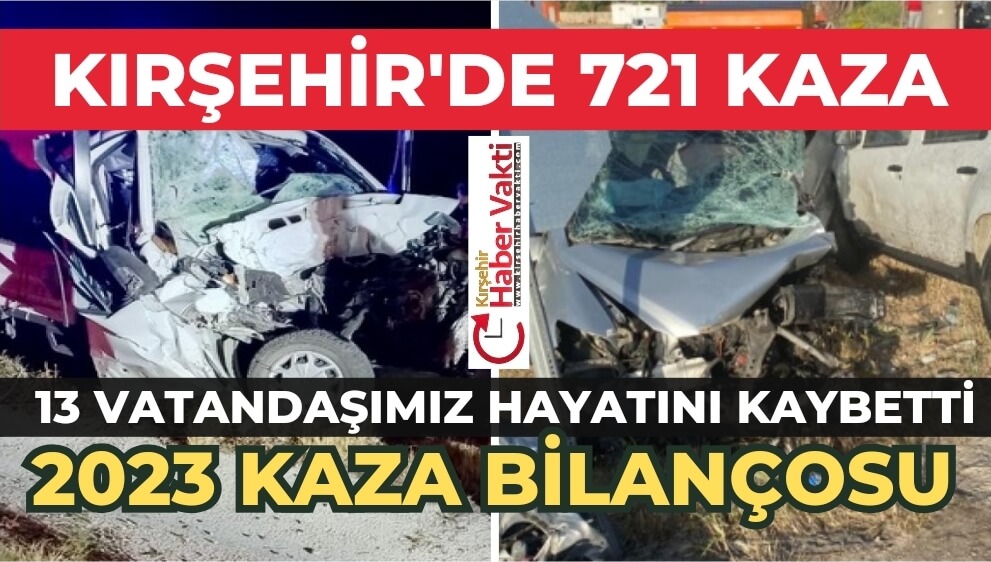 Kırşehir’de 2023 yılında 721 trafik kazası meydana geldi