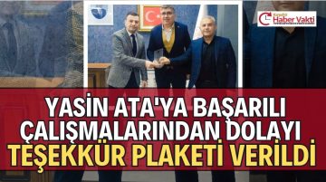 HİS TEMSİLCİSİ YASİN ATA’YA TEŞEKKÜR PLAKETİ