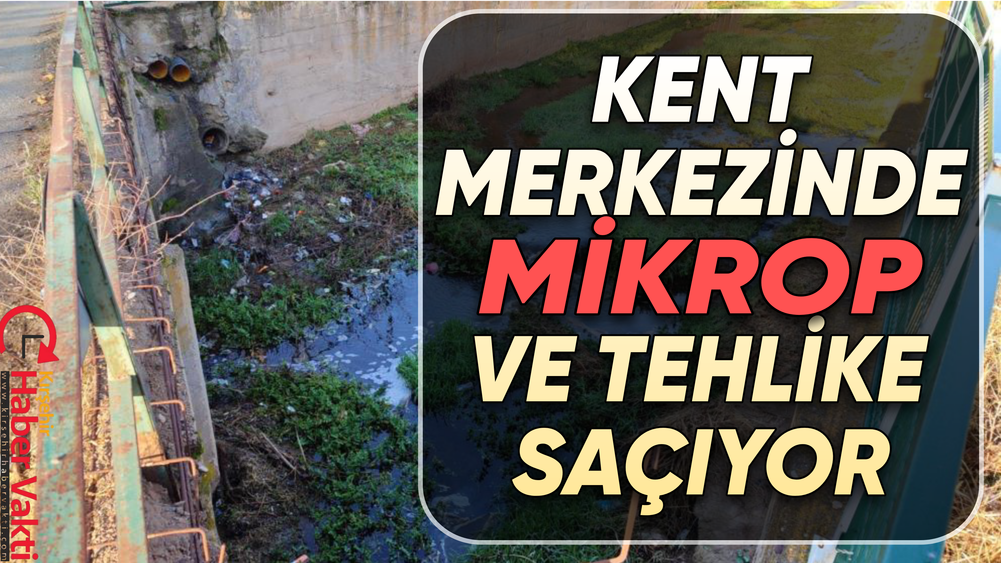 Kırşehir Kayabaşı Mahallesinde bulunan Avgun Deresi, korkuluklarının kırılmasıyla tehlike saçıyor.