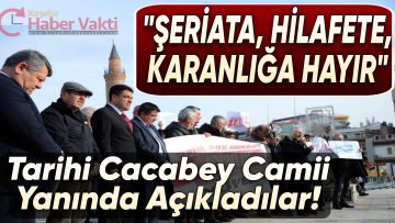 KIRŞEHİR CACABEY CAMİİ YANINDA ”ŞERİATA,HİLAFETE,KARANLIĞA HAYIR” PANKARTLARI AÇILDI