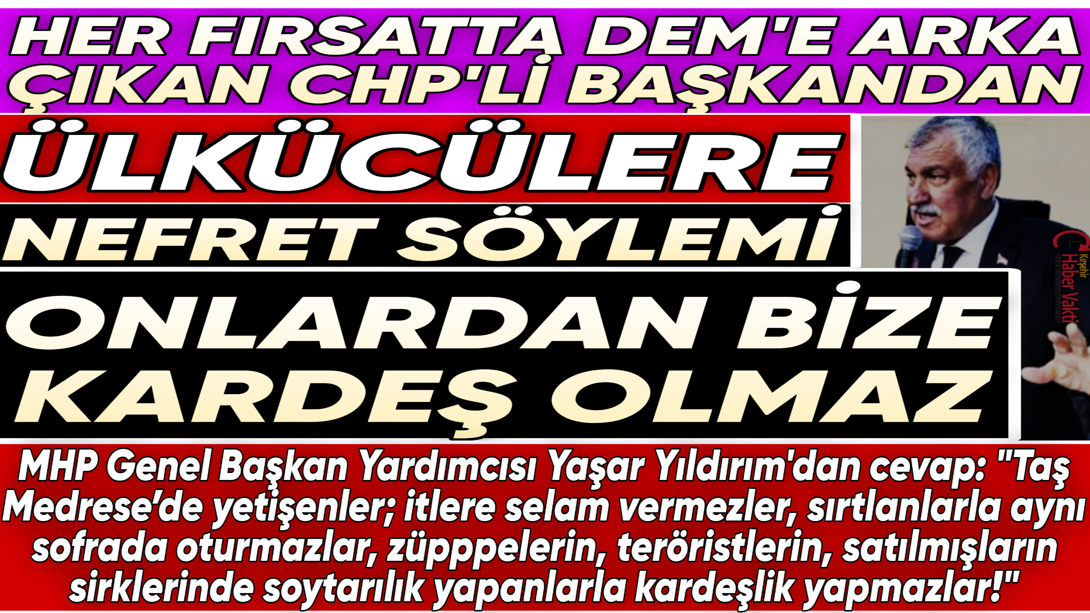CHP’ Lİ BAŞKAN ADETA ÜLKÜCÜLERE OLAN NEFRETİNİ KUSTU
