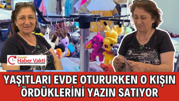 ÖRGÜLERİNİ SATARAK GENÇLERE ÖRNEK OLUYOR