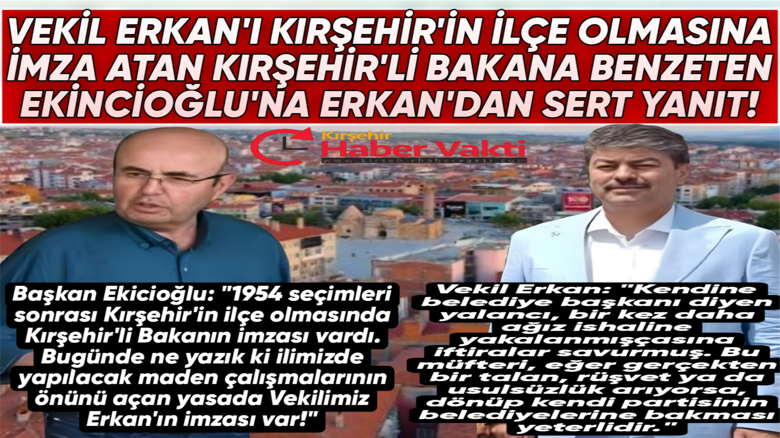 BELEDİYE BAŞKANI EKİCİOĞLU VE VEKİL ERKAN’DAN KARŞILIKLI SERT AÇIKLAMALAR
