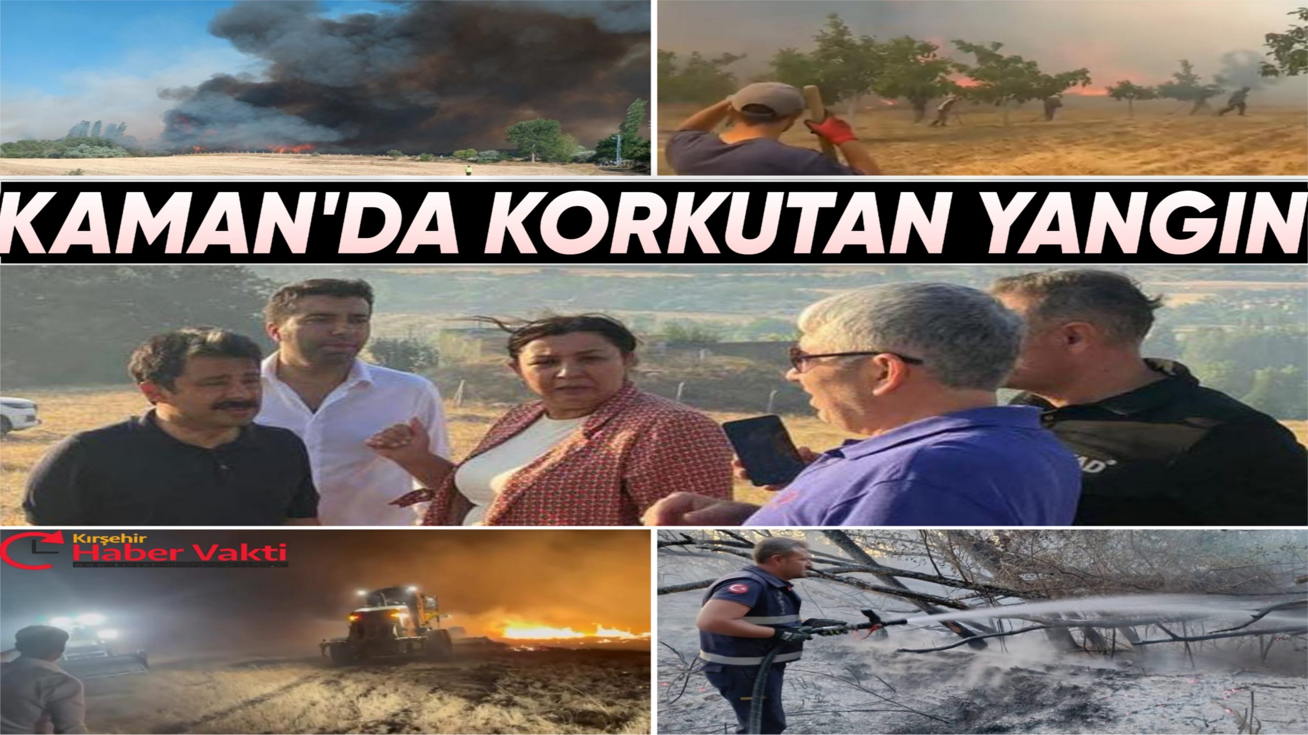 Kırşehir’in Kaman ilçesine bağlı Kurancılı Başköy mevkiinde çıkan orman yangını,