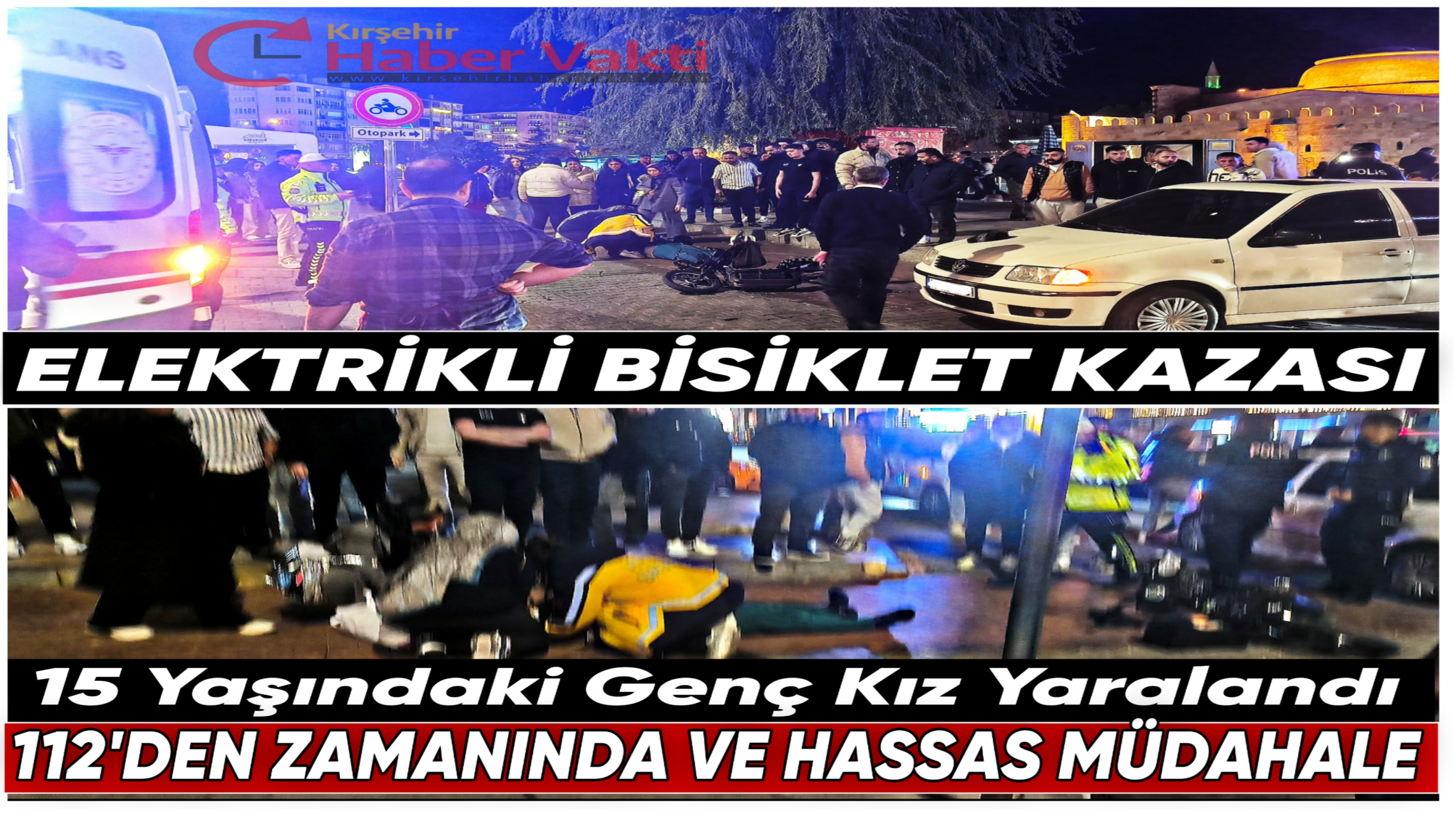 OTOMOBİL ELEKTRİKLİ BİSİKLETE ÇARPTI: GENÇ KIZ YARALANDI