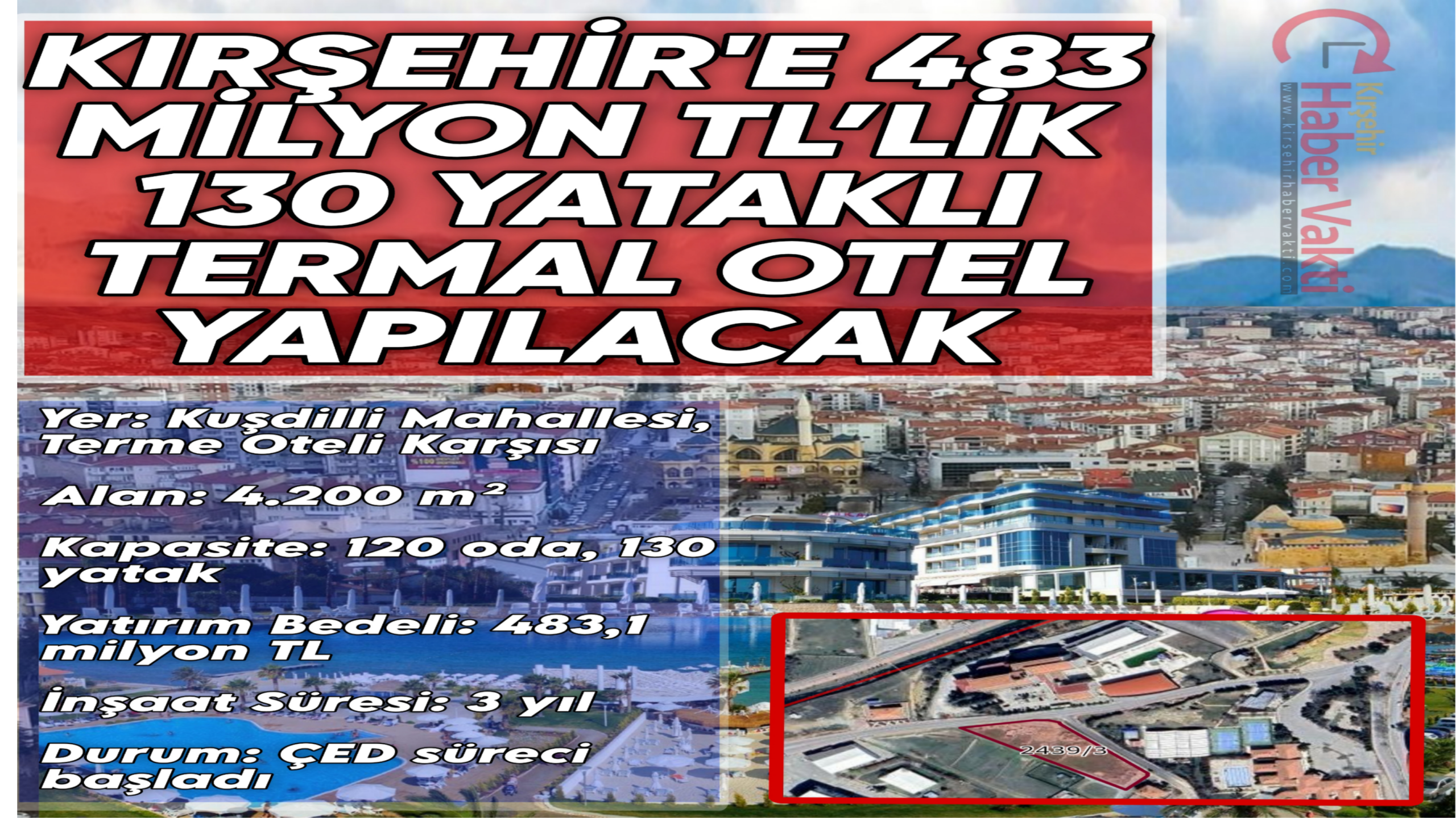KIRŞEHİR KENT MERKEZİNE YENİ TERMAL OTEL GELİYOR