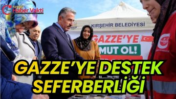 KIRŞEHİR’DE GAZZE İÇİN HAYIR ÇARŞISI KURULDU