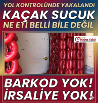 Yol kontrolünde 96 kilo kaçak sucuk ele geçirildi