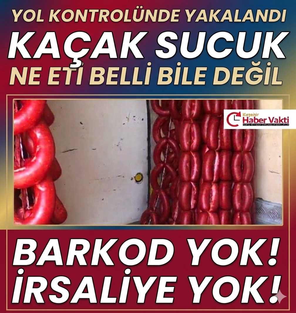 Yol kontrolünde 96 kilo kaçak sucuk ele geçirildi