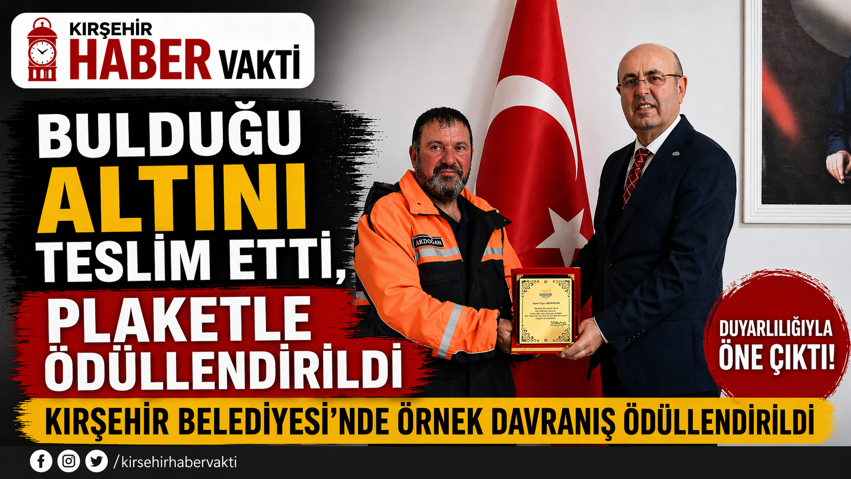 Kırşehir’de Örnek Davranış: Altını Sahibine Ulaştırdı