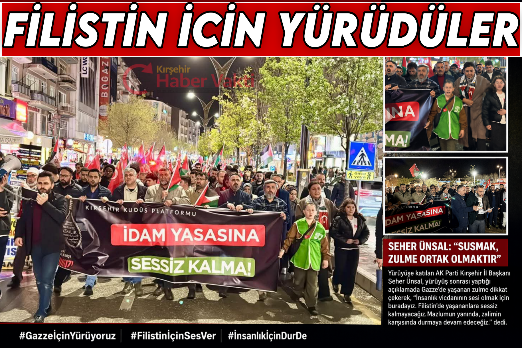 KIRŞEHİR FİLİSTİN İÇİN YİNE SUSMADI