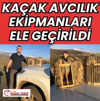 Yasadışı avcılıkta kullanılan canlı mühreler ile çeşitli ekipmanlar ele geçirildi.