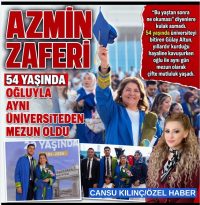 Azmin zaferi 54 yaşında Gülay Altun oğluyla aynı üniversiteden mezun oldu
