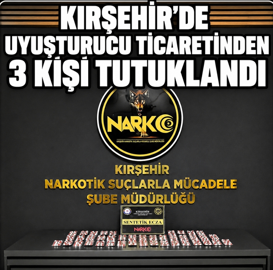 551 sentetik hap ele geçirildi 3 şüpheli tutuklandı.