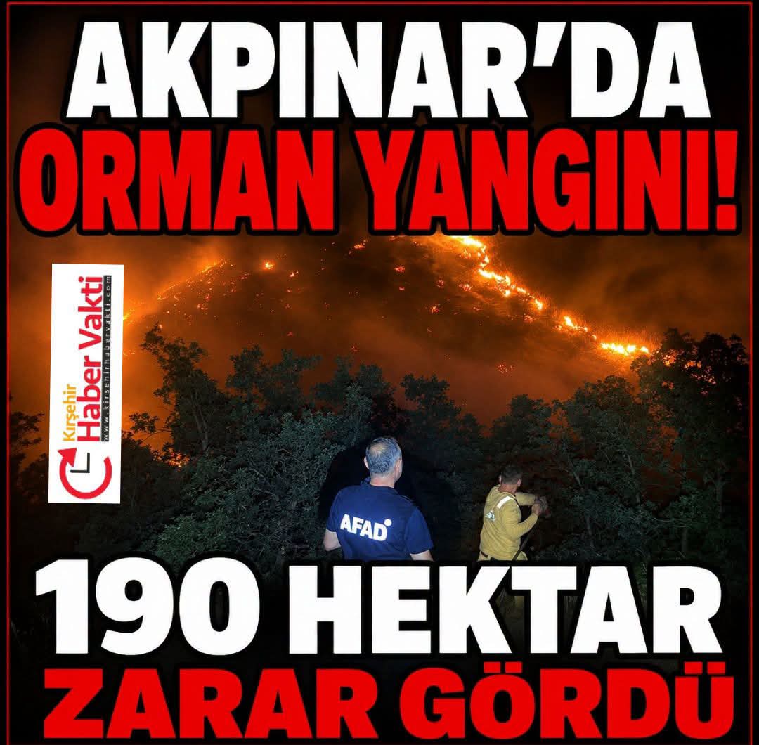 Akpınar’da Yangın Kontrol Altına Alındı 190 Hektarlık Alan Zarar Gördü