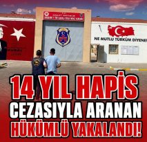 14 yıl 6 ay araması bulunan şahsı yakaladı.
