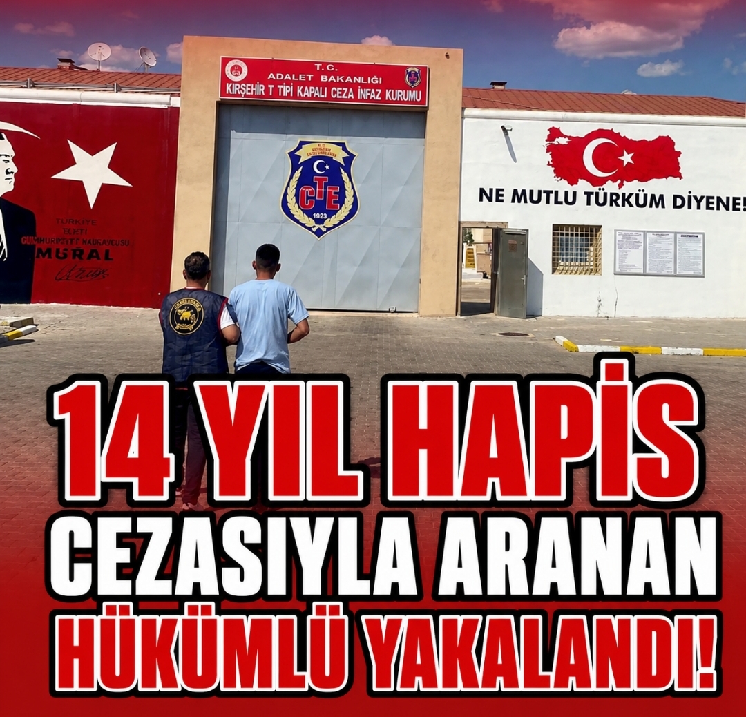 14 yıl 6 ay araması bulunan şahsı yakaladı.
