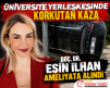 ÜNİVERSİTE YERLEŞKESİNDE KORKUTAN KAZA