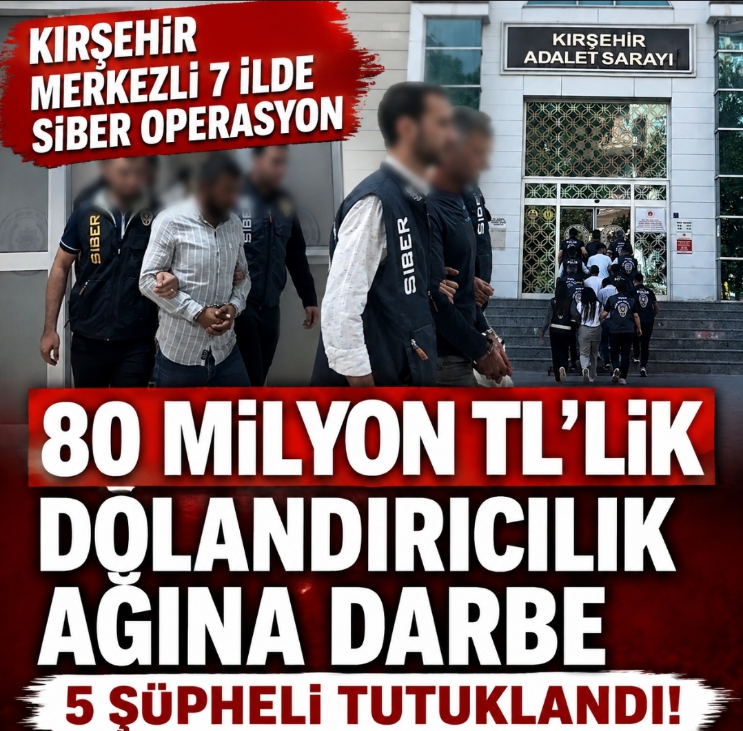 Kırşehir Merkezli 7 İlde Siber Operasyon 80 Milyon TL’lik Dolandırıcılık Ağına Darbe